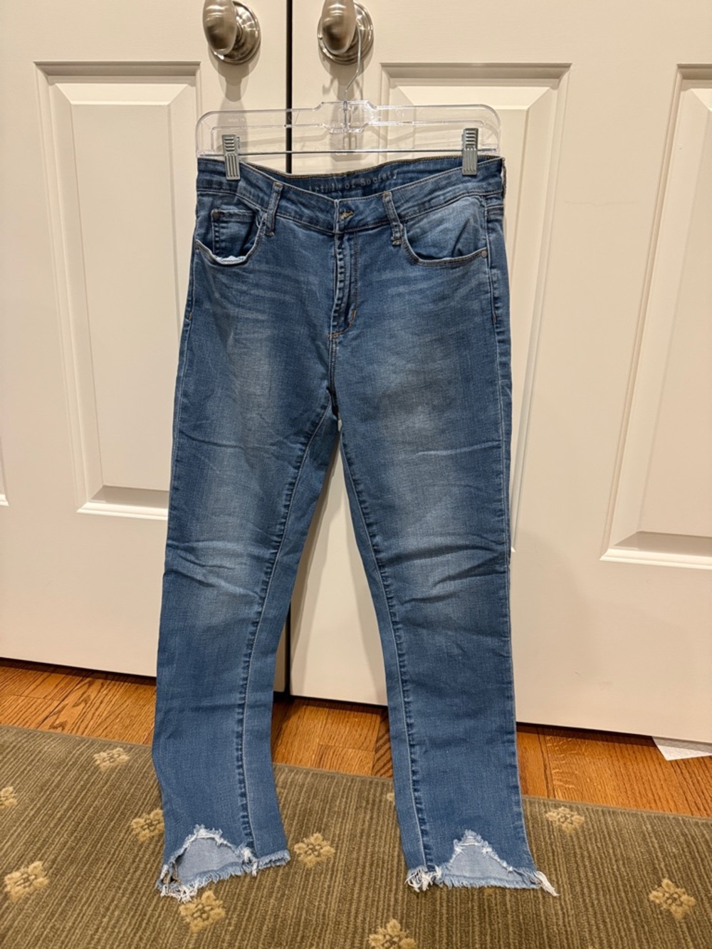 Articles Of Society Blue Skinny Jeans with Frayed Hem
